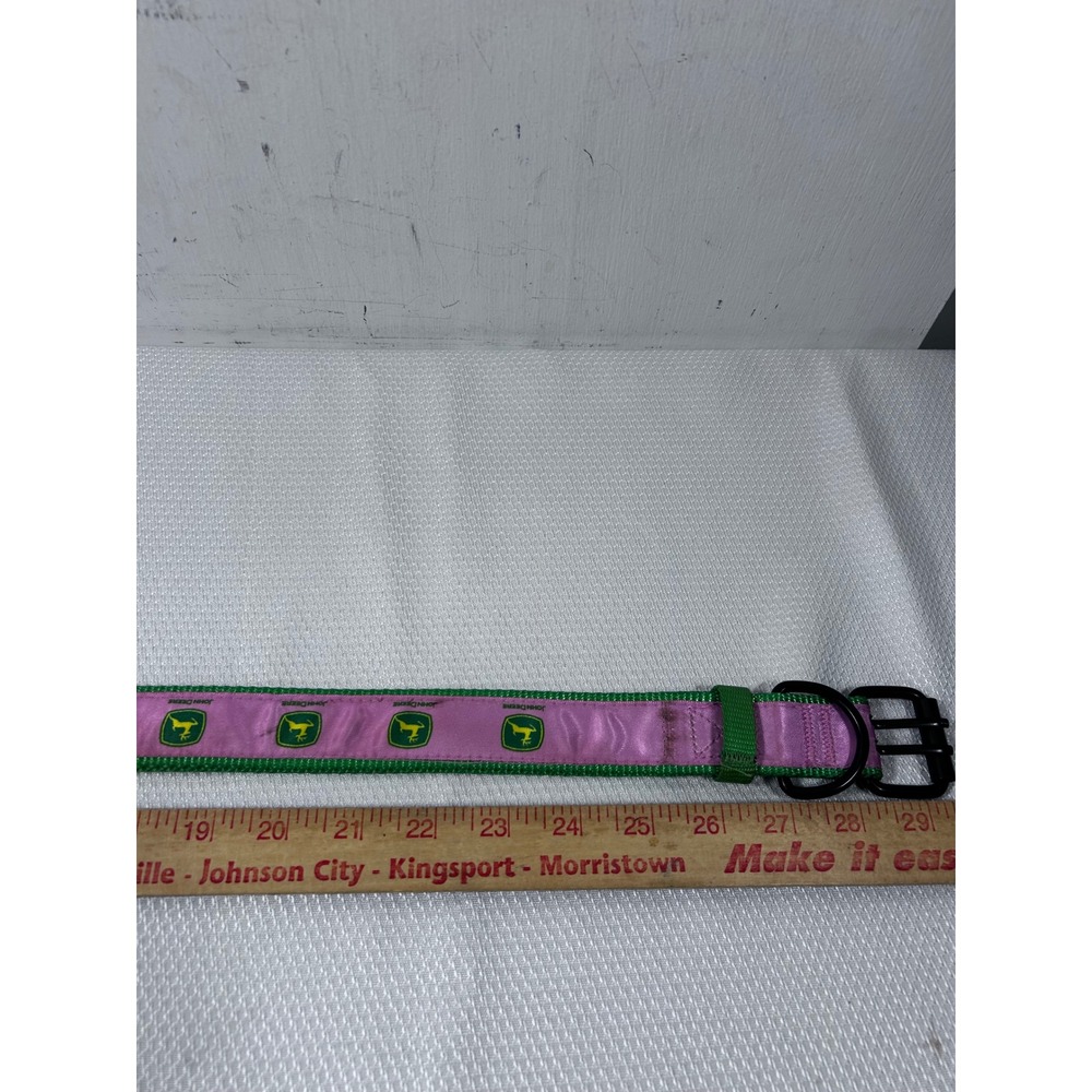 John Deere Dog Collar Large Pink Green Logo Adjustable Pets First Pet Accessory - Picture 6 of 8